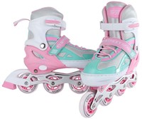 Street Rider inline skates roze/groen verstelbaar 33-36-2