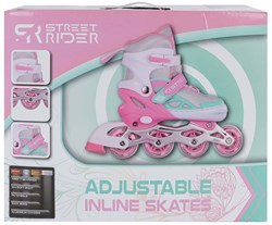 Inline Skates verstellbar rosa grün Größe 37-40 mehrfarbig