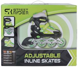 Inline Skates grün schwarz verstellbar Größe 33-36 Freizeit Skates