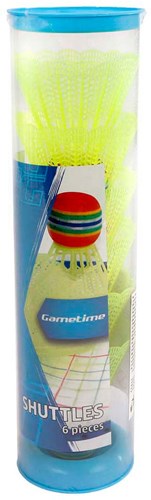 Volant de badminton nylon jaune tête en mousse 6 pièces jouet sportif