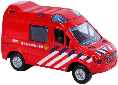 Véhicule de pompier die-cast à rétrofriction 8 cm bleu-2