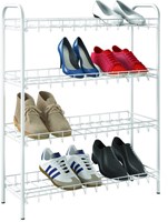 Tomado Schuhregal 4 Ebenen weiß - Schuhaufbewahrung - 12 Paar - Metall-3
