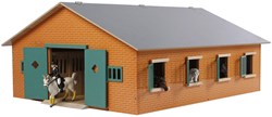Kids GLOBE Pferdestall Spielzeug mit 7 Boxen - Holzstall 1:24 Maßstab