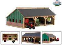 Kids GLOBE landwirtschaftliche Holzscheune Spielzeug 1:87 Traktoren-3