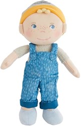 Haba Kuschelpuppe Lasse weiche Stoffpuppe 25 cm für Babys und Kinder