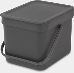 Brabantia poubelle Sort & Go 6L gris - petite poubelle de cuisine compacte