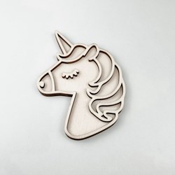 FiQ houten vulvorm Eenhoorn - 13×10 cm