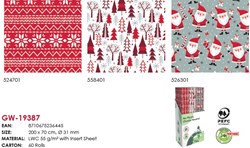 Design Group papier cadeau Noël Nordic 200x70cm - 3 motifs assortis