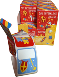 Design Group autocollants Saint-Nicolas sur rouleau - 12 boîtes, 600 pièces