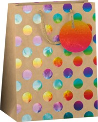 Design Group sac cadeau papier Kraft Rainbow format moyen
