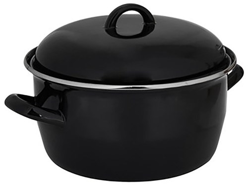 Svenska Living Fritteuse Emaille 24 cm mit Korb - schwarz - Fritteuse-3
