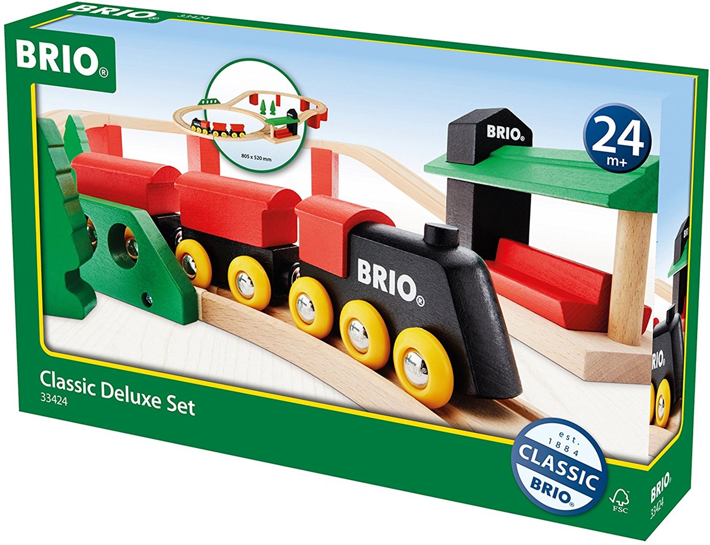 Brio Holz Eisenbahn Set BRIO Classic Deluxe-Set 33424
