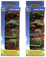 Kidsfun Tractorset die-cast4/5-delig 2 ass.4400