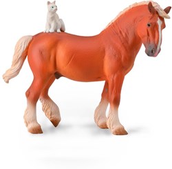 COLLECTA Zugpferd mit Katze - (XL)