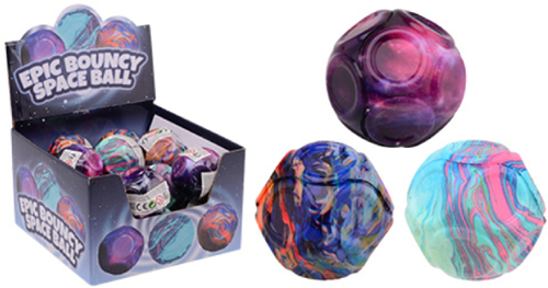 Johntoy balle rebondissante jouet présentoir 18 pièces 6 cm coloré