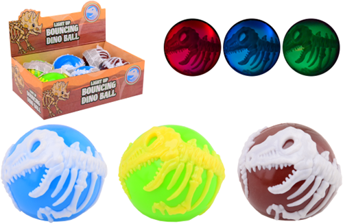 Johntoy Dino-Bounceball mit Licht - buntes Spielzeug