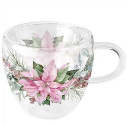 Ambiente doppelwandiges Glas mit Weihnachtsstern Design - isoliertes Glas