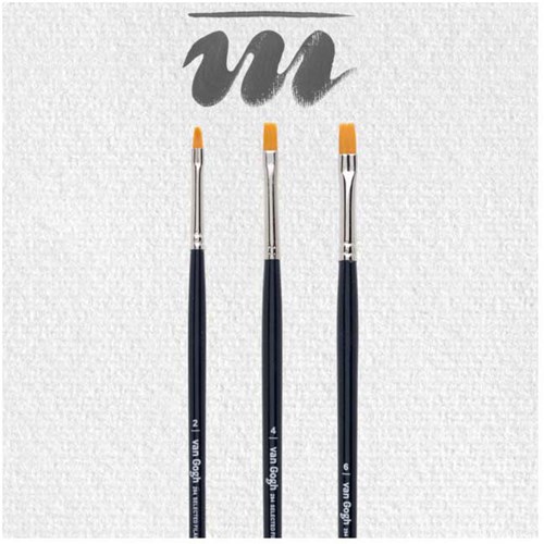 Bruynzeel Van Gogh Pinselset für Öl- und Acrylfarbe 3 Stück Malen-3