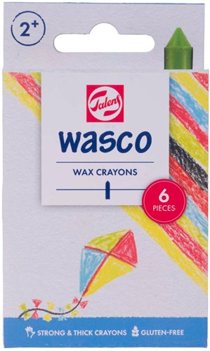 Talens Wachsmalkreide Set - 6 Farben kreative Kinder Wachsmalstifte