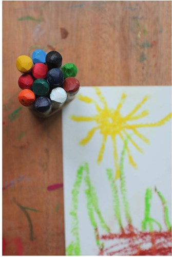 Talens Wachsmalkreide Set - 6 Farben kreative Kinder Wachsmalstifte-3