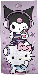 Lobbes Strandtuch Hello Kitty & Kuromi - 70x140 cm - schnelltrocknend