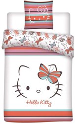 Lobbes Bettwäsche Hello Kitty - Einzelbett 140x200 cm Polycotton