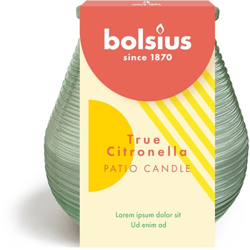 Bolsius bougie citronnelle Olympic vert - bougie d'extérieur parfumée citronnelle
