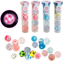 Toi-Toys set de balles rebondissantes en tube jouet lumineux multicolore
