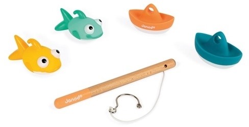 Janod - Angeln-Spiel - Inklusive 2 Wasserspritzer - Badespielzeug für Babys und Kleinkinder - Ab 2 Jahren, J04715