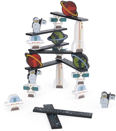 Janod J08084 Space Theme Wooden Balance Game-Lernspielzeug Learning und Early Years Toy-Motor Skills Training-FSC-Zertifiziert-Ab 2 Jahren