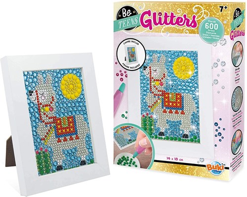 Buki Glitzer Lama Bastelset - Kreatives Mosaik mit Steinchen-2