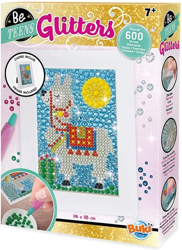 Buki Glitzer Lama Bastelset - Kreatives Mosaik mit Steinchen-3