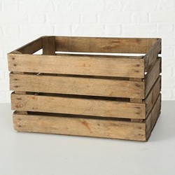 Boltze Home caisse de rangement en bois caisse de vente Lea marron 50x40x30cm décorative