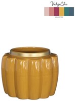 Bloempot Pouff mosterd Ø12,6xH9,7cm