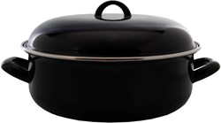 Braadpan emailliert schwarz - klassische Schmortopf 24 cm für Schmorgerichte