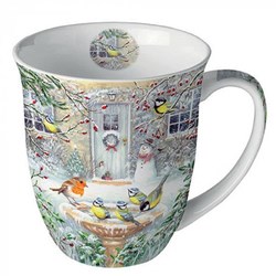 Ambiente Keramikbecher 400ml fröhliches Bad Design Kaffeetasse