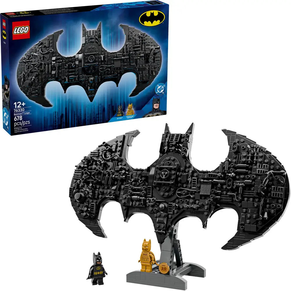 LEGO DC Bauset Batman Logo mit Minifiguren und Zubehör