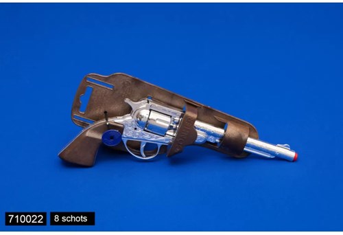 Klappertjespistool 8 Schuss Spielzeug Cowboy Revolver aus Metall-3