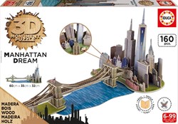 Educa 3D Puzzle - Holzpuzzle Brooklyn Bridge Manhattan Dream 160 Teile