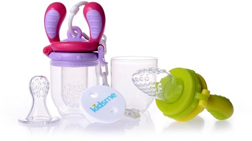 KidsMe Food Feeder Fruchtsauger Lutschbeutel für Baby Starter Pack - Größe M - Grau
