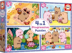 Educa coffret puzzles Capyfun - 4 puzzles en carton pour enfants