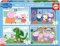 Educa Peppa Pig coffret puzzle - 4 puzzles pour enfants - 20 à 80 pièces