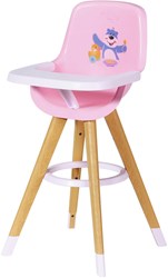 BABY born Puppenstuhl Hochstuhl Holzoptik Multicolor für Puppen
