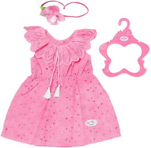 BABY born vêtements de poupée robe fleurie rose 43 cm avec bandeau