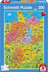 Schmidt Carte d'Allemagne signée, 200 pièces