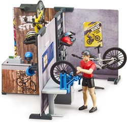 Bruder Fahrradladen Spielset mit Werkstatt und Figur bworld