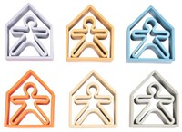 Dena Silikon Spielset Natur Kind Haus Baum - bunt und sicher-2
