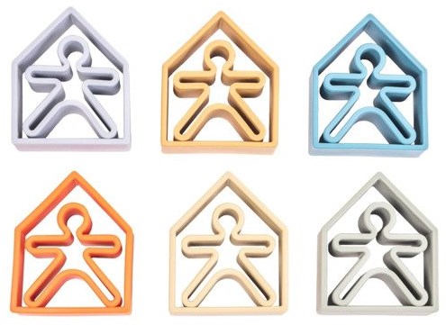 Dena Silikon Spielset Natur Kind Haus Baum - bunt und sicher-2