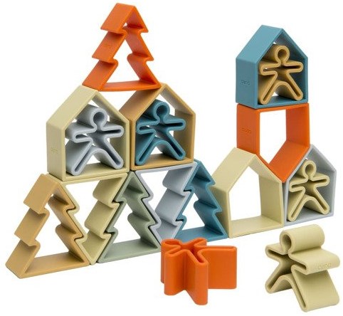 Dena ensemble de jouets silicone nature enfant maison arbre - jeu créatif-2