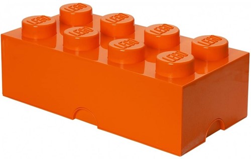 LEGO Aufbewahrungsstein, 8 Noppen, Stapelbare Aufbewahrungsbox, 12 l, orange